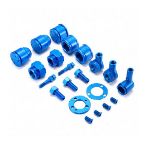 CNC Machining + Steel With Spray Painting+Aluminum With Anodized Blue