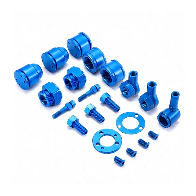 CNC Machining + Steel With Spray Painting+Aluminum With Anodized Blue